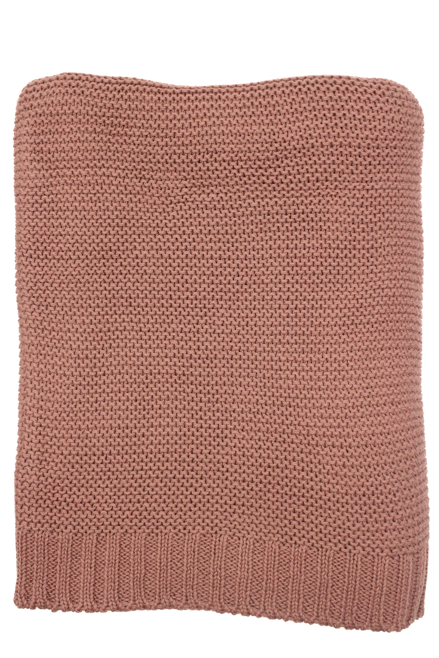 Sade Cotton Blanket in Rosy Brown