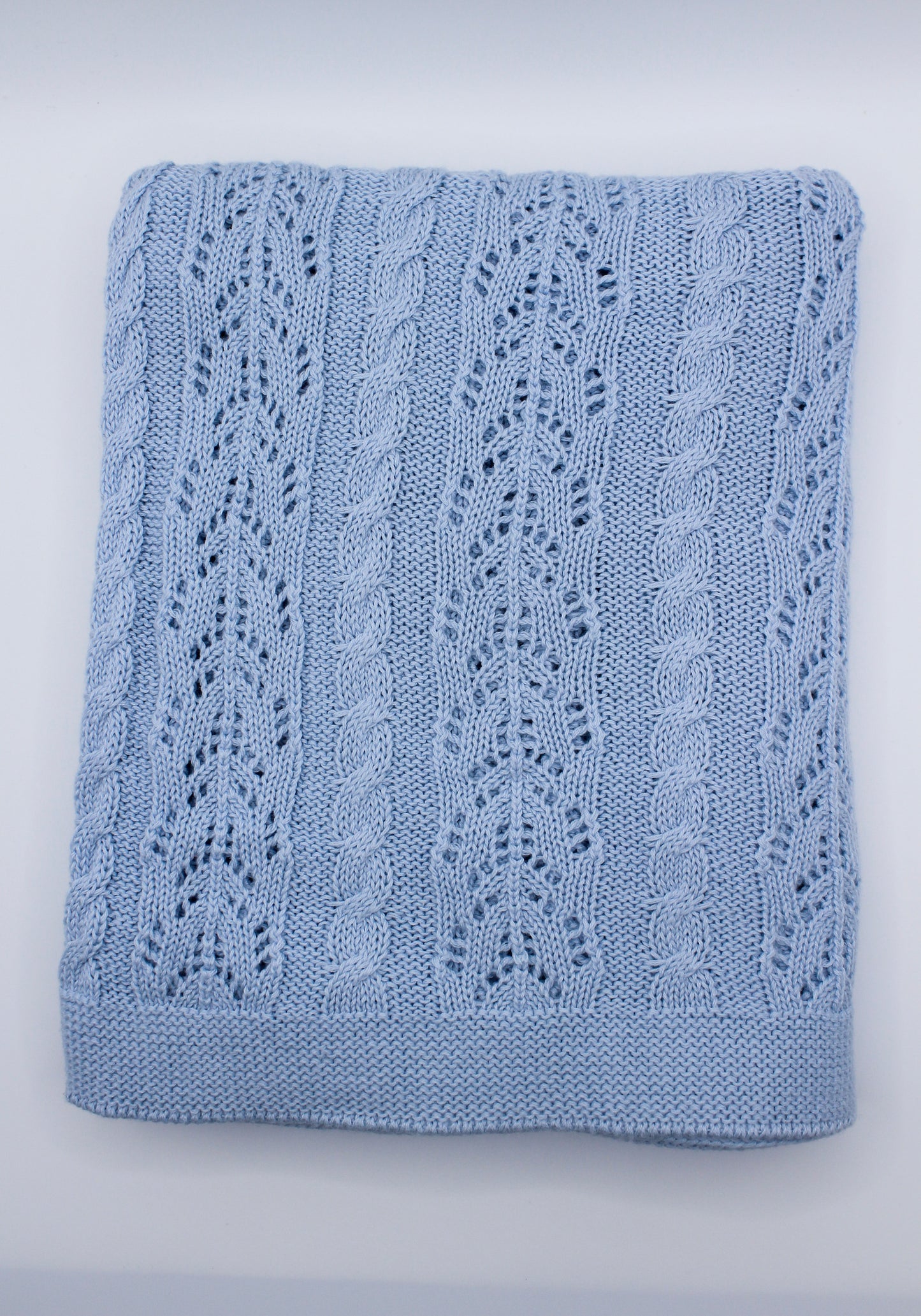 Dantel Cotton Blanket in Light Blue
