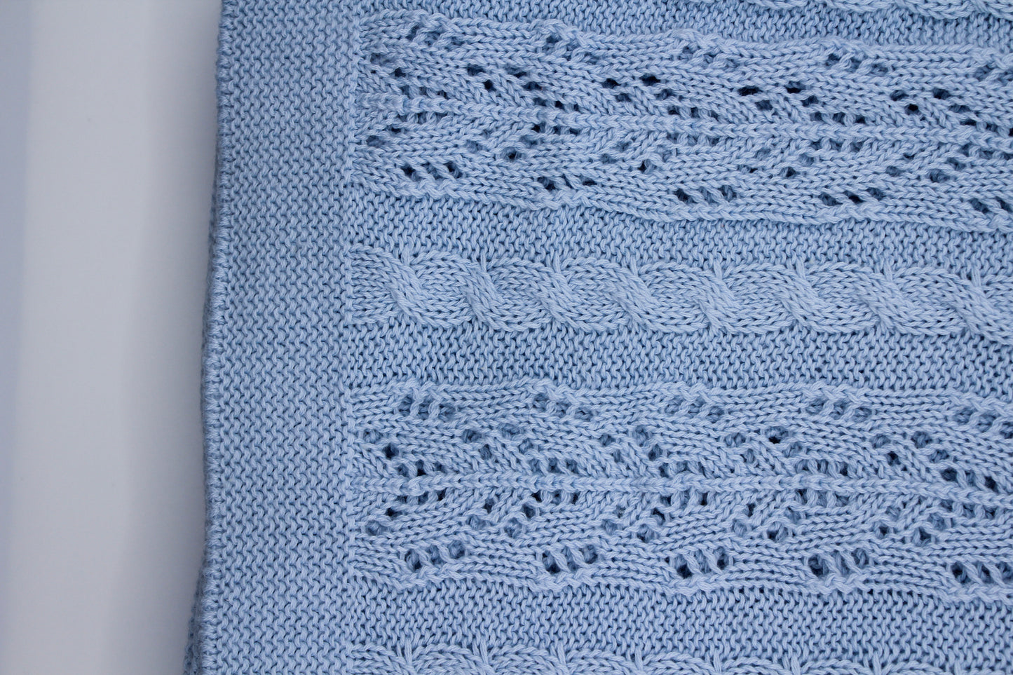 Dantel Cotton Blanket in Light Blue