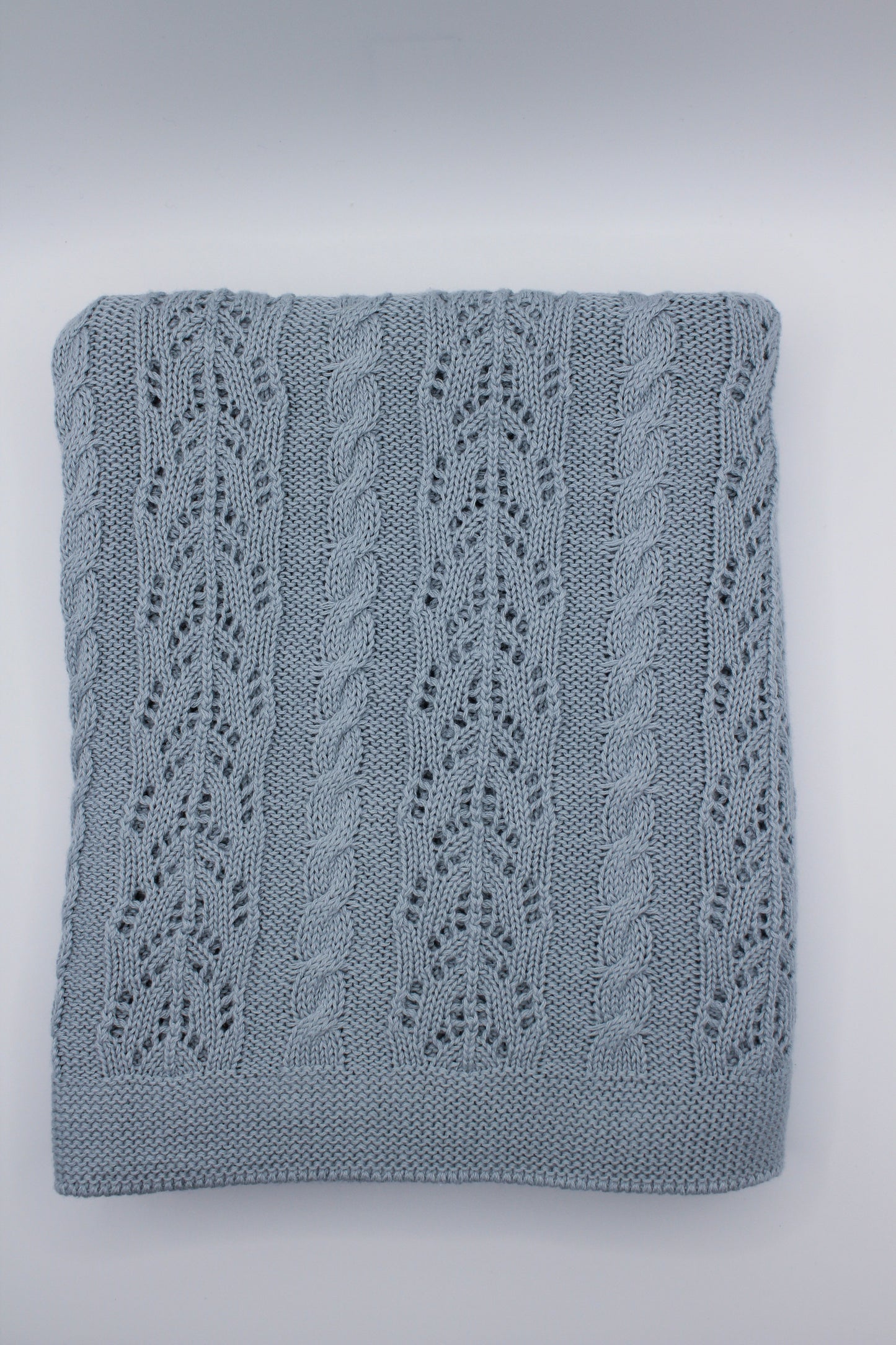 Dantel Cotton Blanket in Steel Blue
