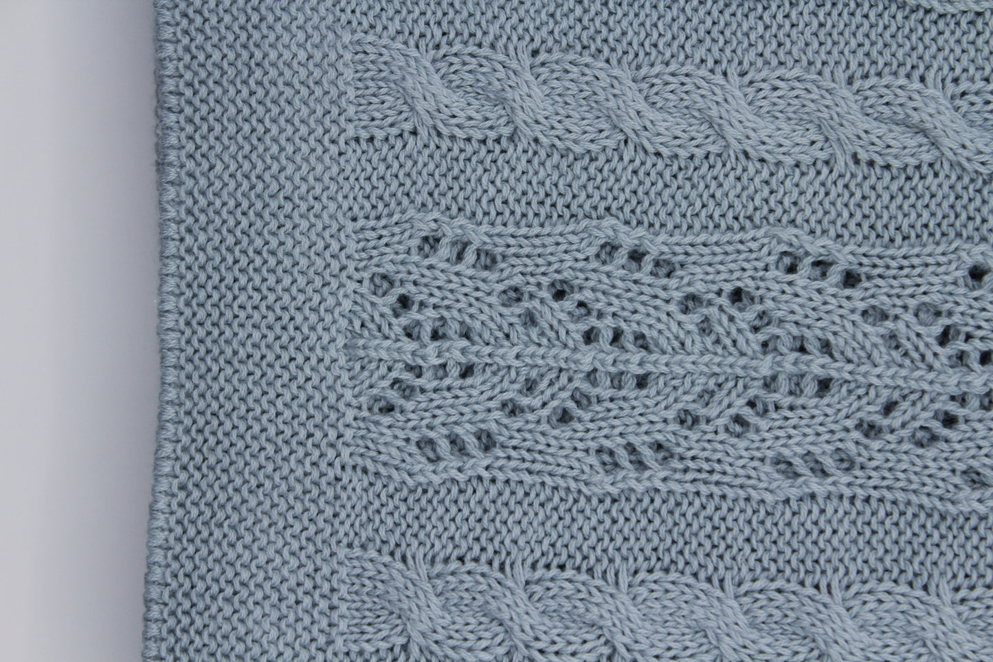 Dantel Cotton Blanket in Steel Blue