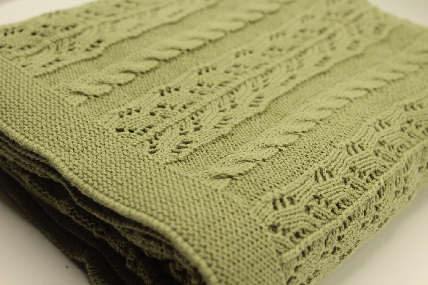 Dantel Cotton Blanket in Sage Green