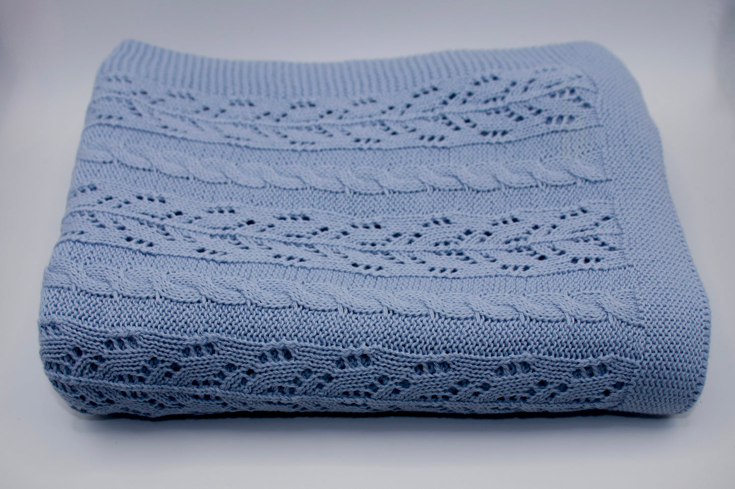 Dantel Cotton Blanket in Light Blue