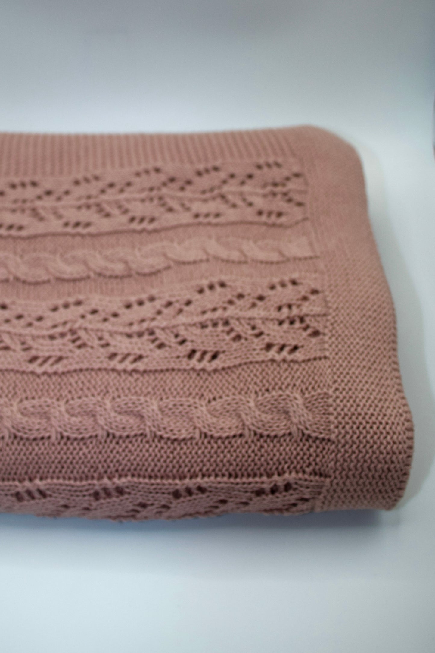 Dantel Cotton Blanket in Soft Pink