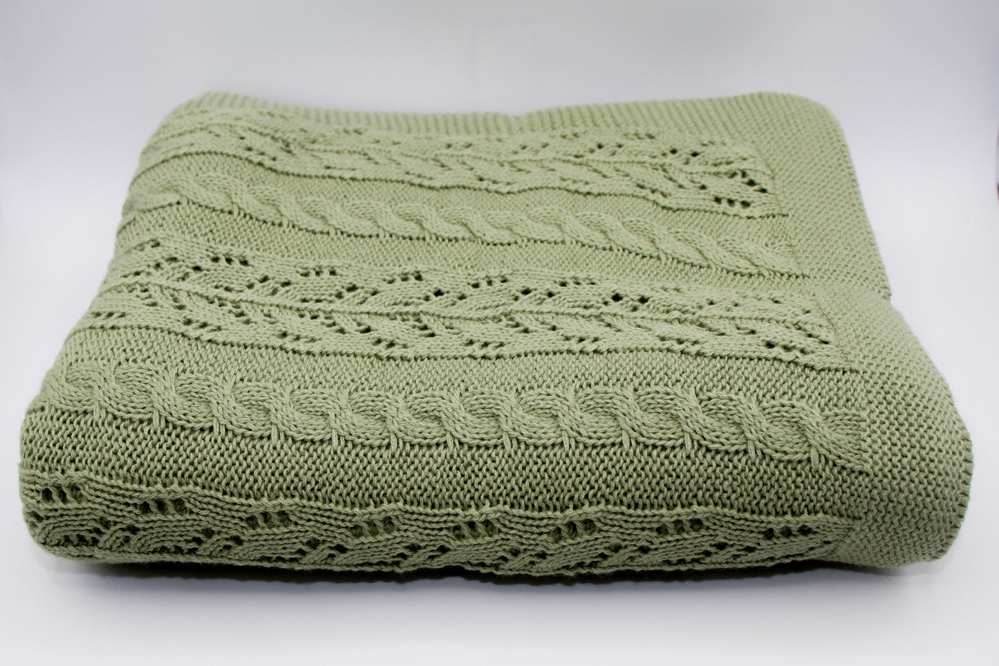 Dantel Cotton Blanket in Sage Green