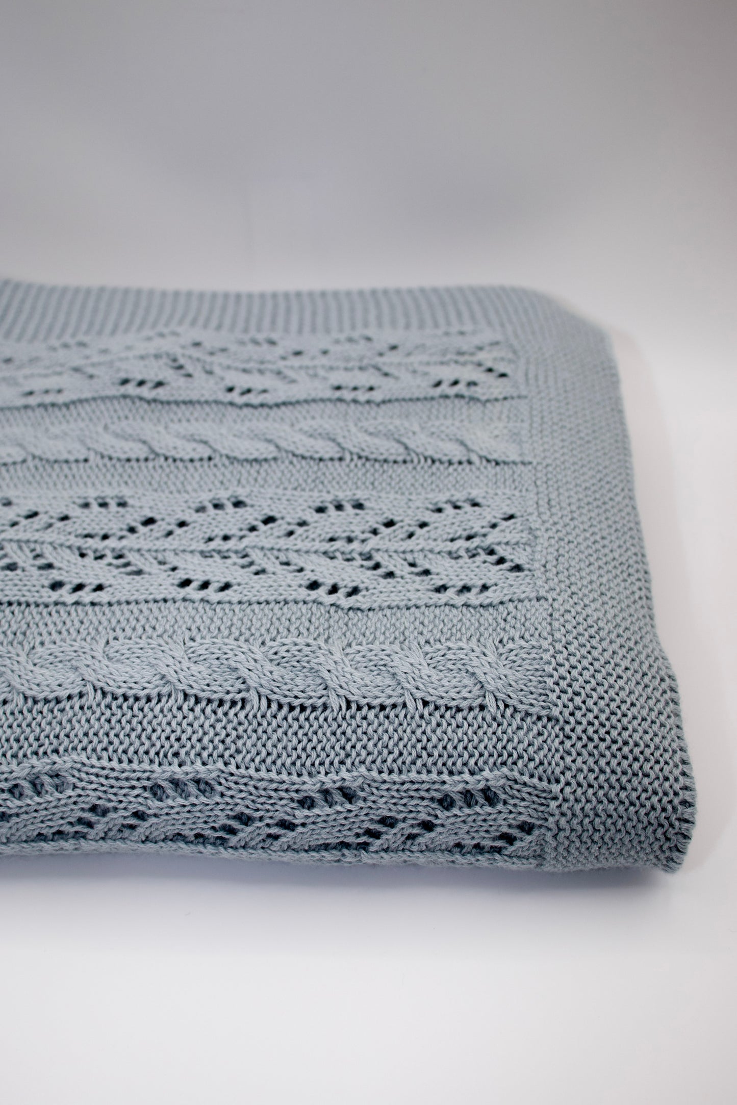Dantel Cotton Blanket in Steel Blue