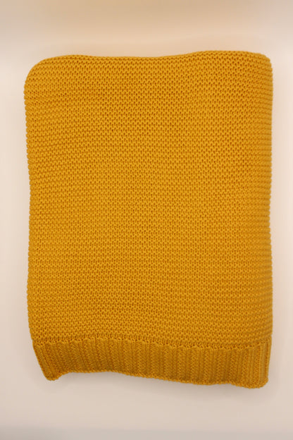 Sade Cotton Blanket in Mustard Yellow