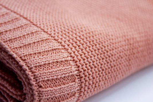 Sade Cotton Blanket in Soft Pink