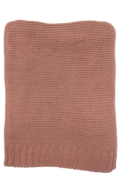 Sade Cotton Blanket in Rosy Brown