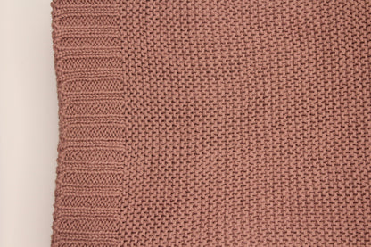 Sade Cotton Blanket in Rosy Brown