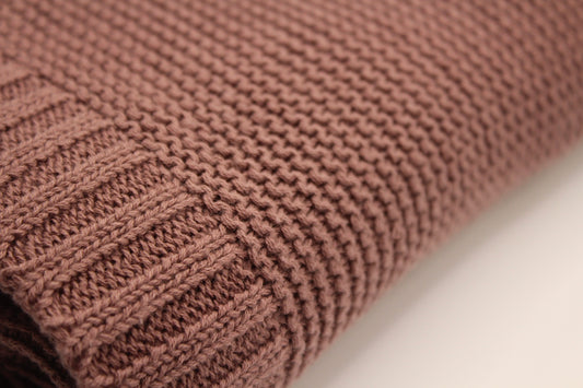 Sade Cotton Blanket in Rosy Brown