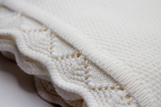 Oya Cotton Blanket in White