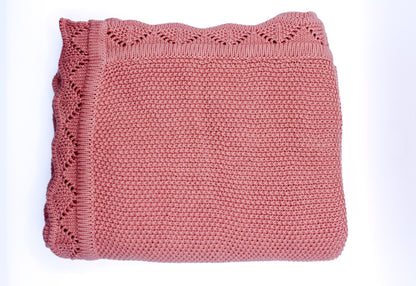 Oya Cotton Blanket in Pink
