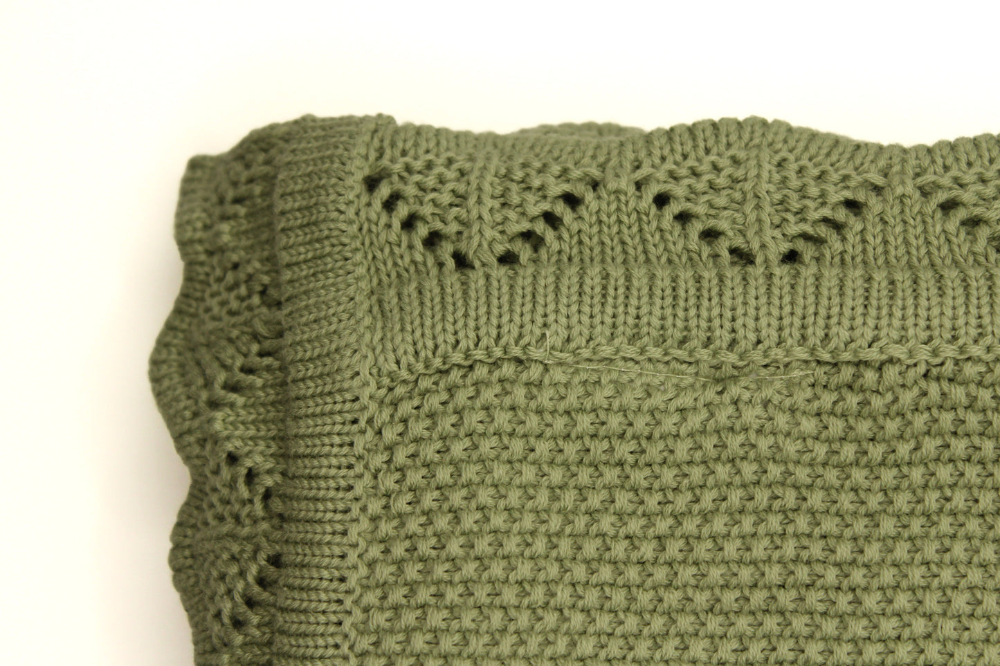 Oya Cotton Blanket in Sage Green