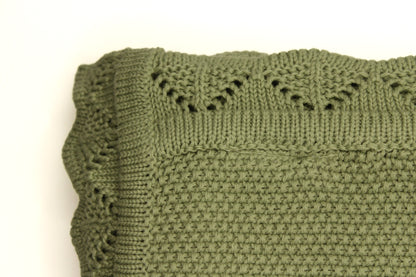 Oya Cotton Blanket in Sage Green