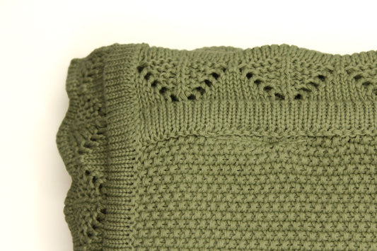Oya Cotton Blanket in Sage Green