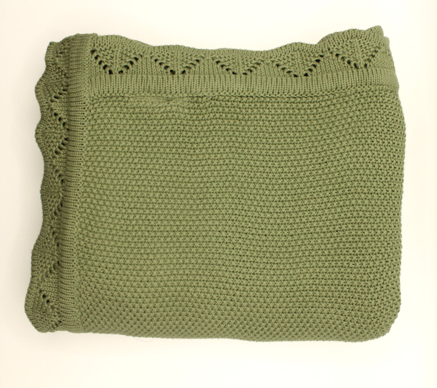 Oya Cotton Blanket in Sage Green