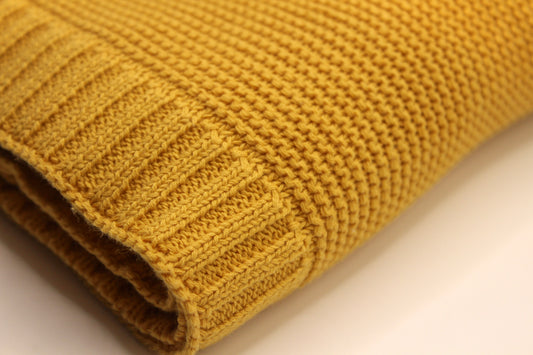 Sade Cotton Blanket in Mustard Yellow