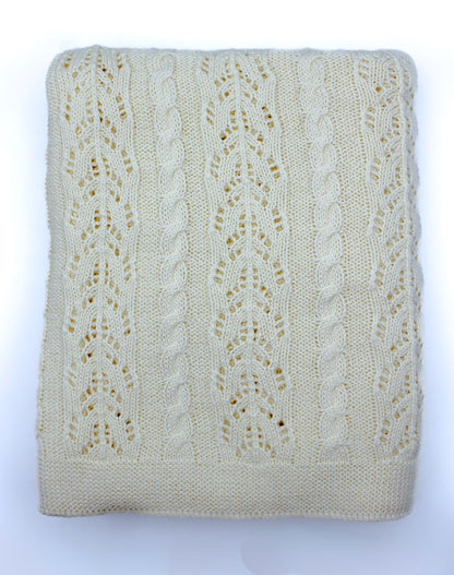 Dantel Cotton Blanket in Creamy White