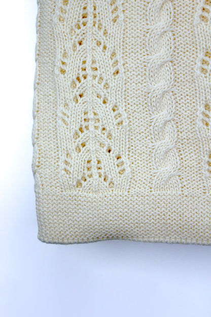 Dantel Cotton Blanket in Creamy White