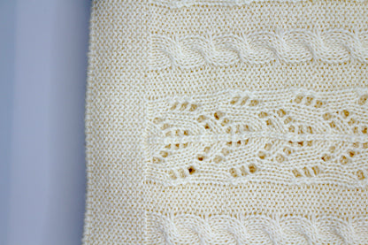 Dantel Cotton Blanket in Creamy White