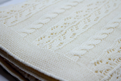 Dantel Cotton Blanket in Creamy White