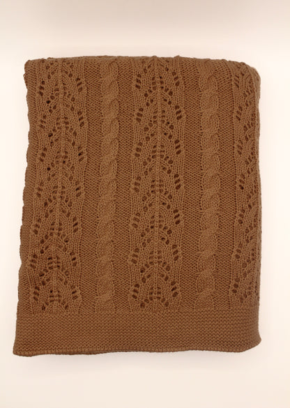 Dantel Cotton Blanket in Brown