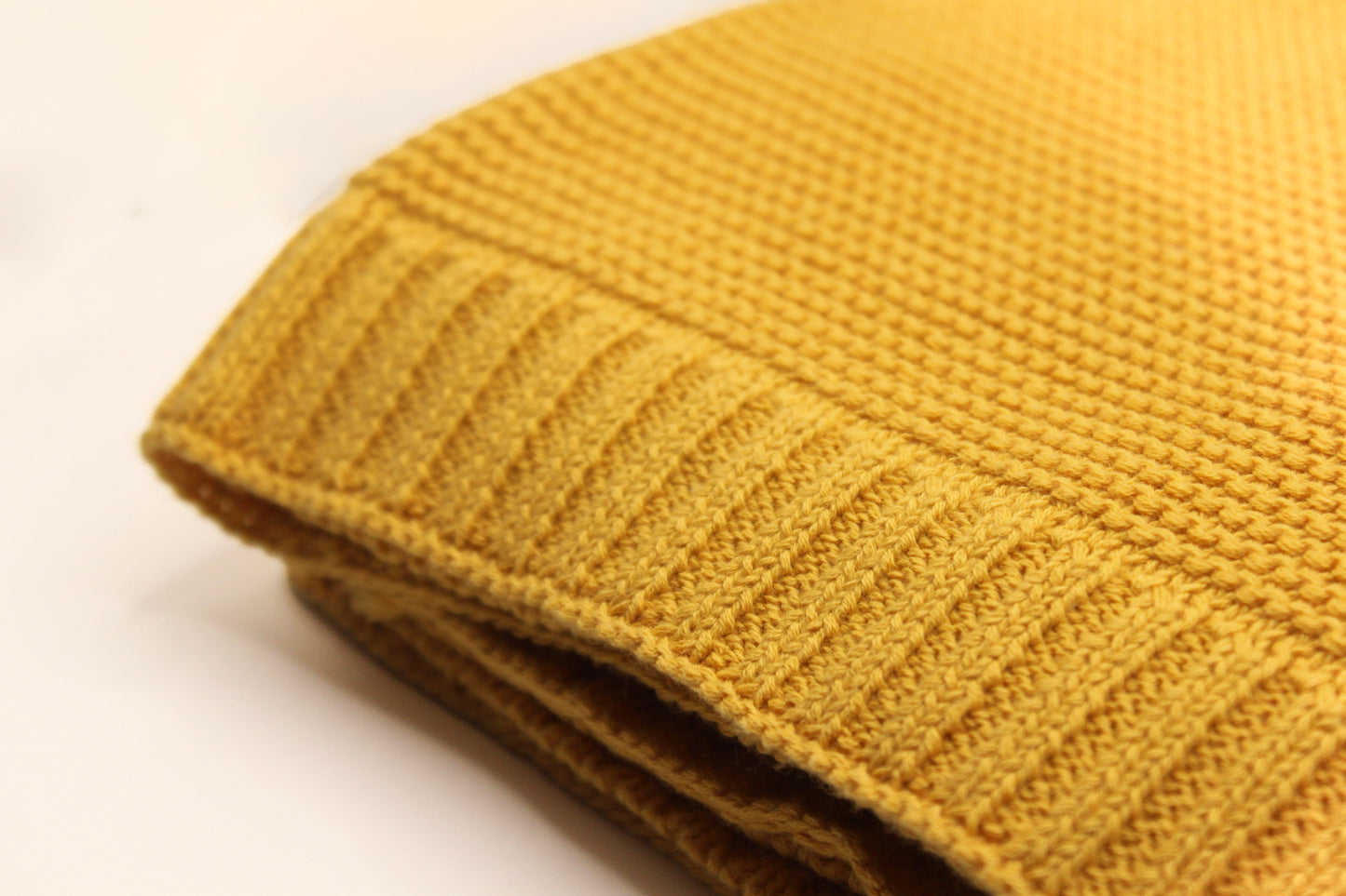 Sade Cotton Blanket in Mustard Yellow