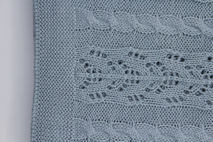 Dantel Cotton Blanket in Steel Blue