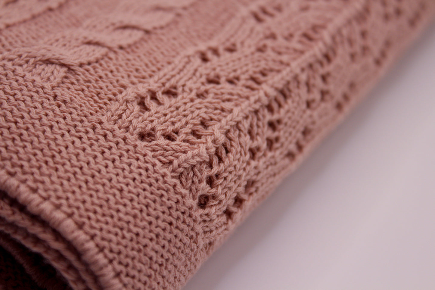 Dantel Cotton Blanket in Soft Pink