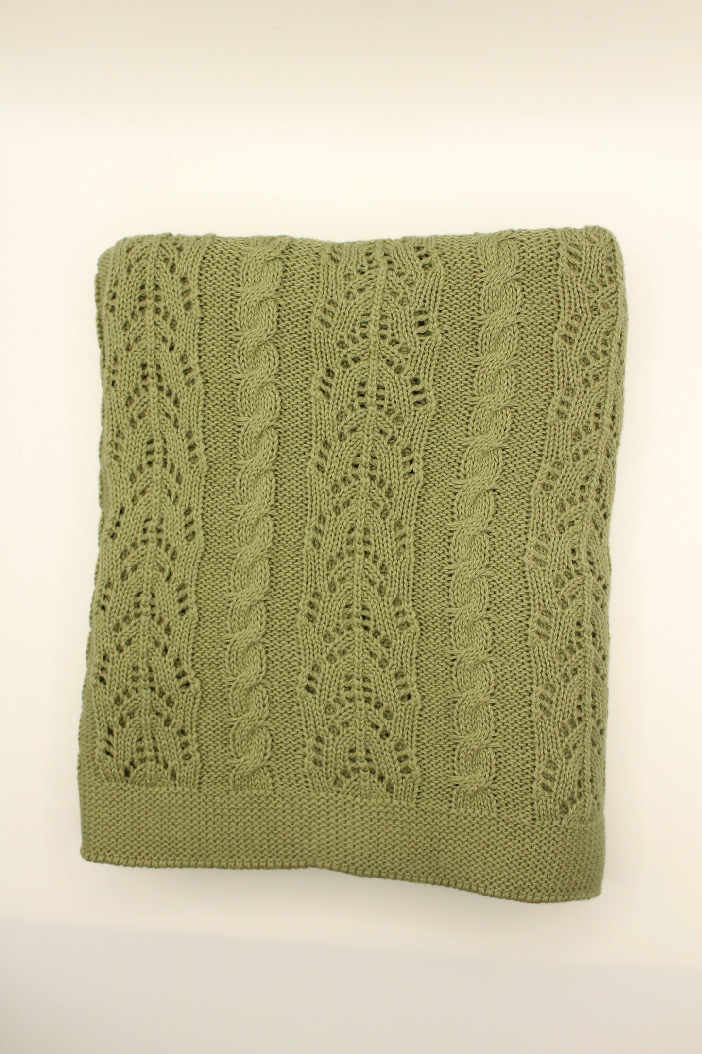 Dantel Cotton Blanket in Sage Green