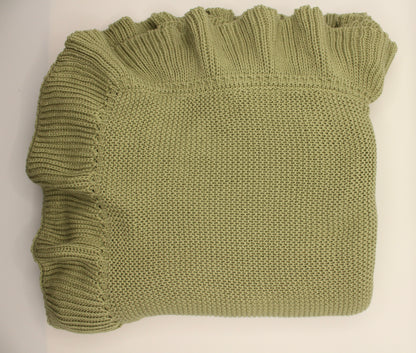 Peri Cotton Blanket in Sage Green