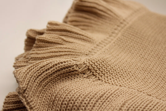 Peri Cotton Blanket in Beige
