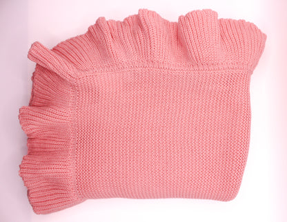 Peri Cotton Blanket in Bubblegum Pink