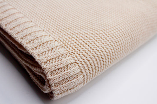 Sade Cotton Blanket in Creamy White