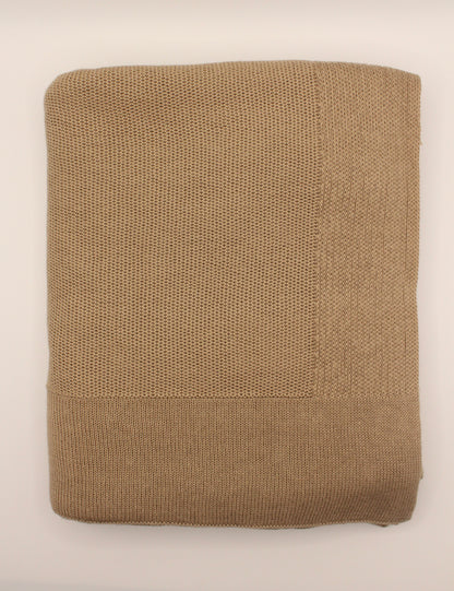 Yalin Cotton Blanket in Light Brown