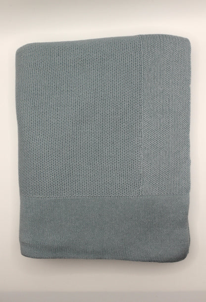 Yalin Cotton Blanket in Light Blue