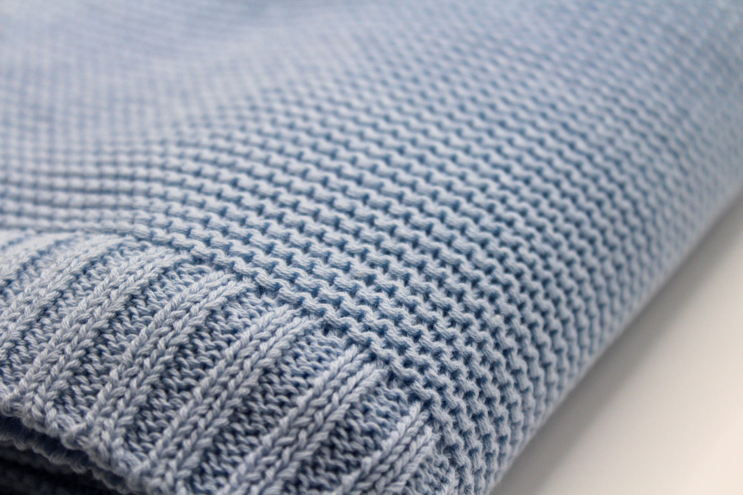 Sade Cotton Blanket in Light Blue