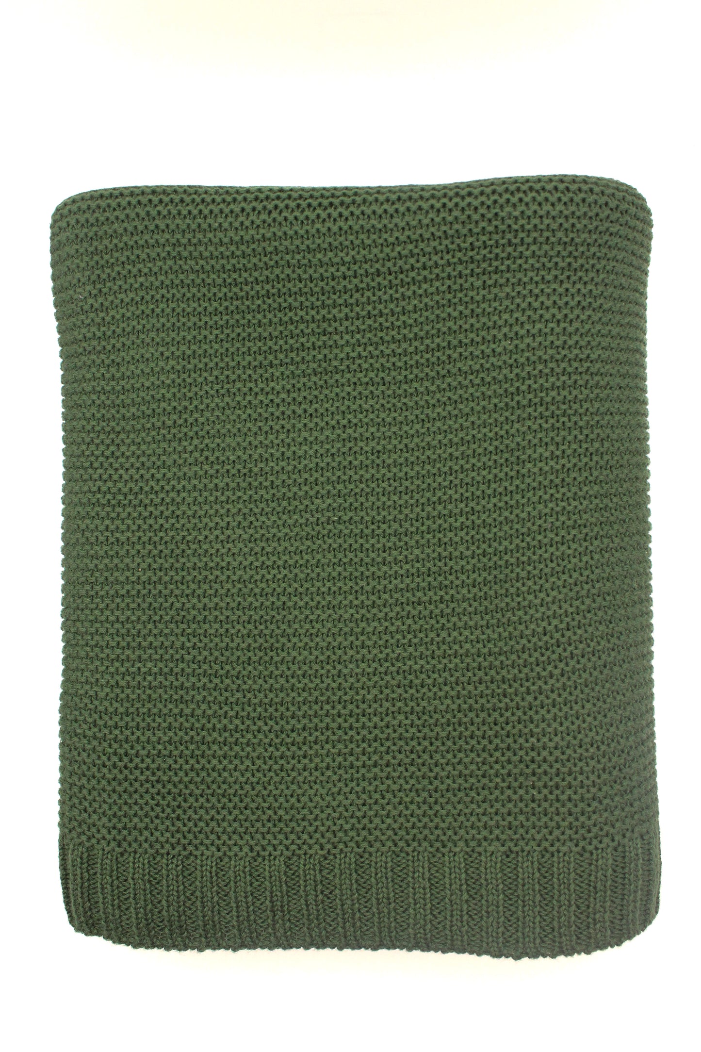 Sade Cotton Blanket in Forest Green