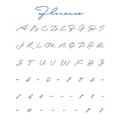 Cursive alphabet and numbers on a white background