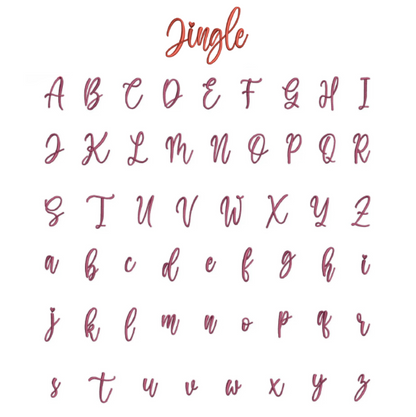 Alphabetical letters displayed in a decorative font on a white background
