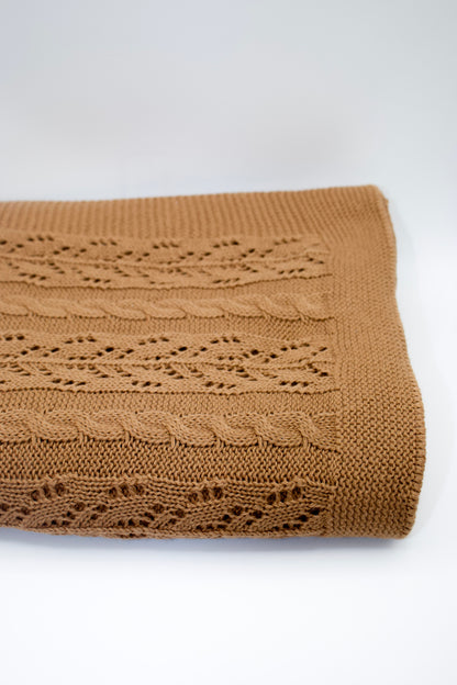 Dantel Cotton Blanket in Brown