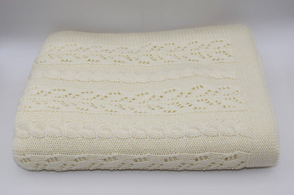 Dantel Cotton Blanket in Creamy White