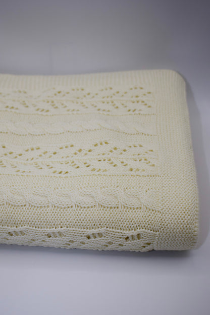 Dantel Cotton Blanket in Creamy White