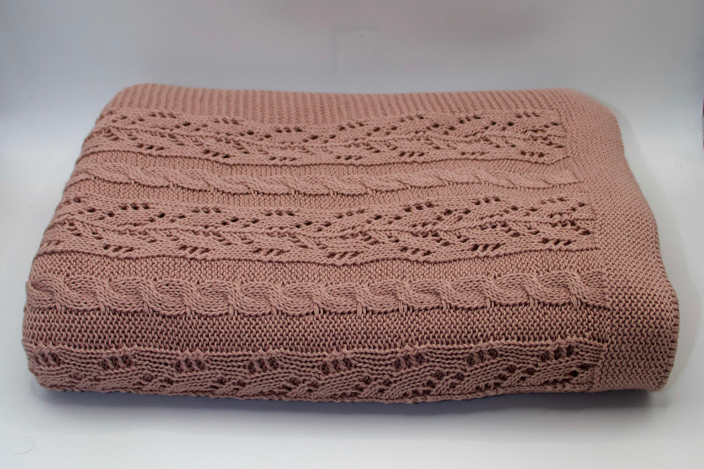 Dantel Cotton Blanket in Soft Pink