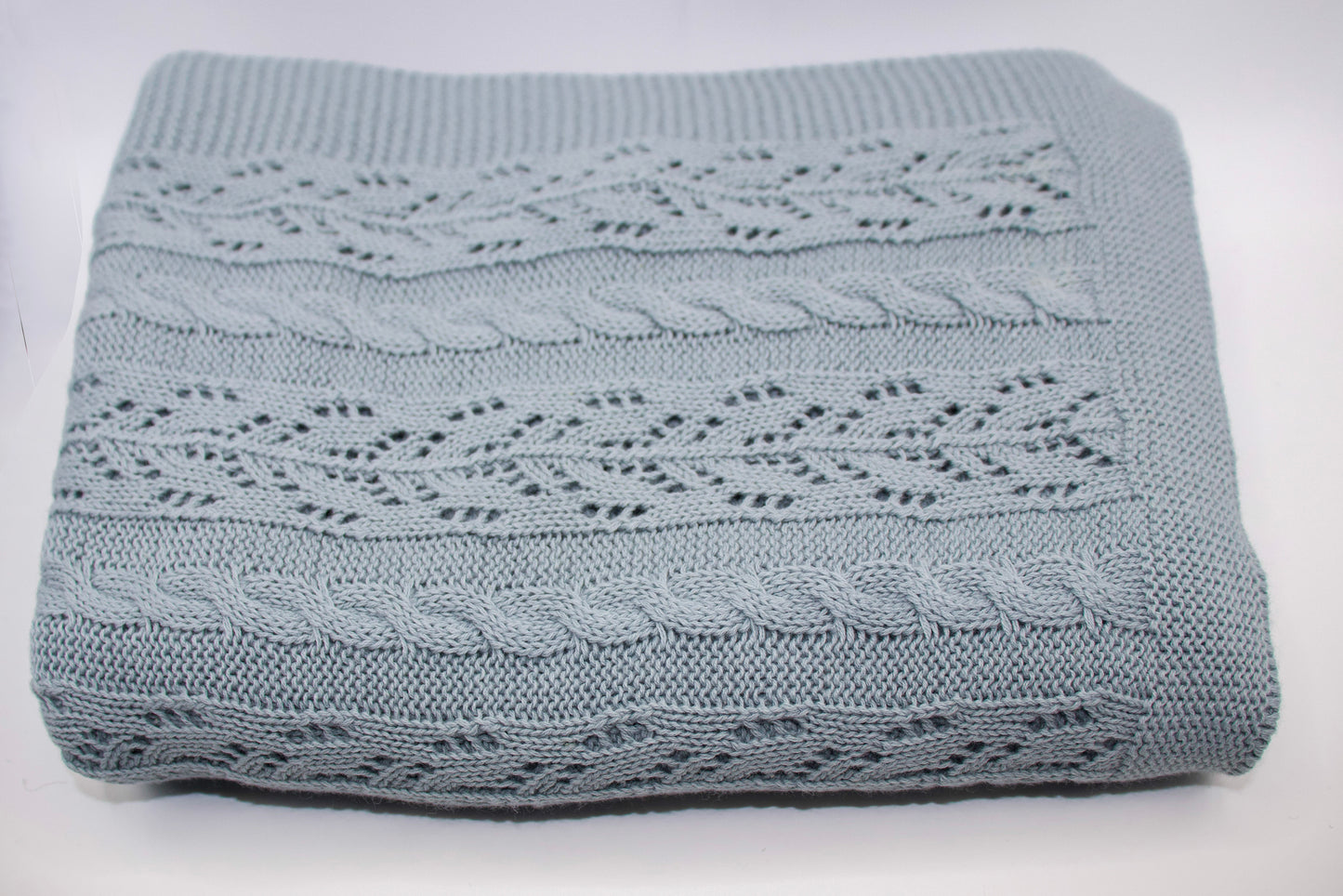 Dantel Cotton Blanket in Steel Blue